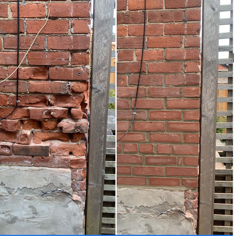 Before and After Red Brick Repair